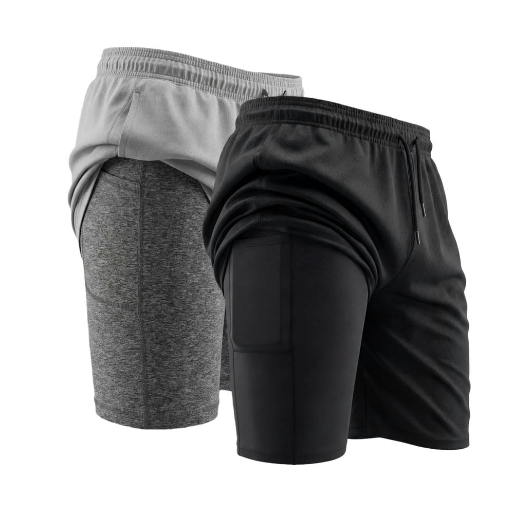 Yushow Men's 2-in-1 Running Shorts 2-Pack Size L: $20.99 Yushow Men's 2-in-1 Running Shorts 2-Pack Size L: $20.99