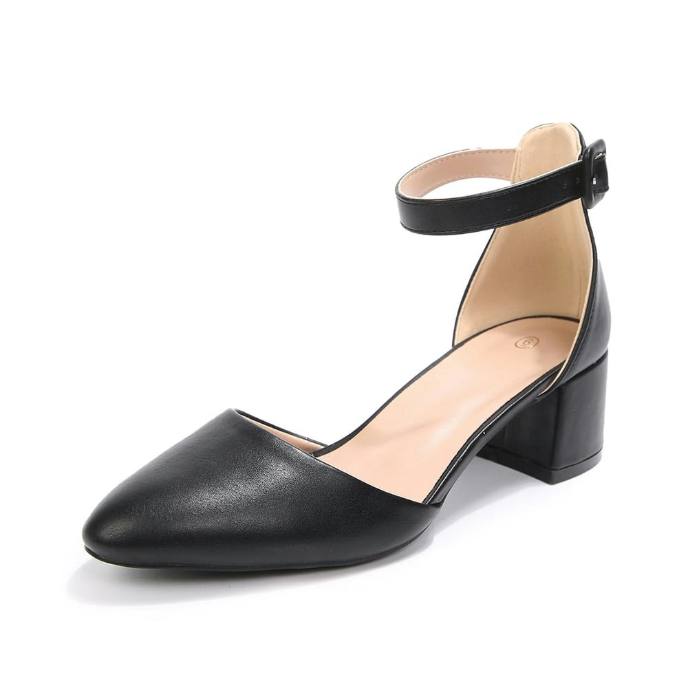 LuckLilac Women's Ankle Strap Block Heel Pumps: $26.99 LuckLilac Women's Ankle Strap Block Heel Pumps: $26.99