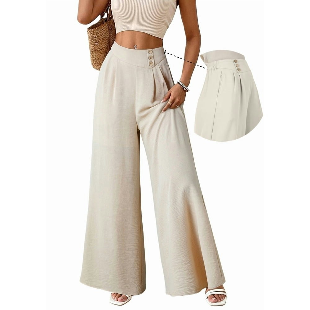 Dokotoo Women's High-Waisted Wide-Leg Pants: $19.94