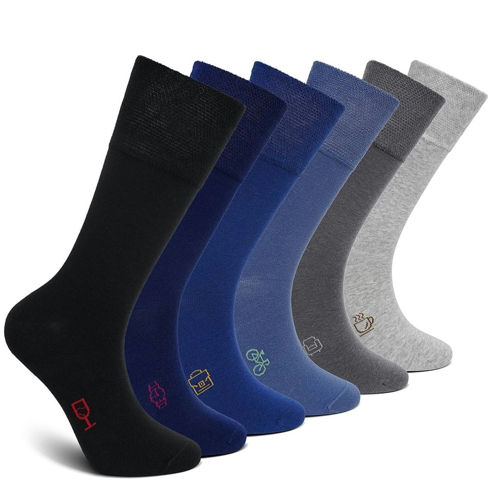 AMITOFO Men's Cotton Dress Socks 6-Pair Pack: $13.27