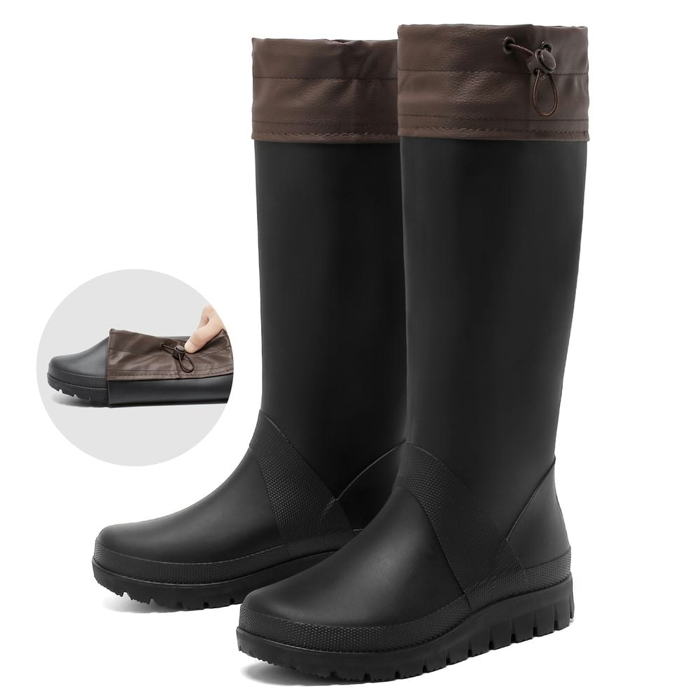 Lcamaw Women's Tall Waterproof Knee High Rain Boots: $31.99