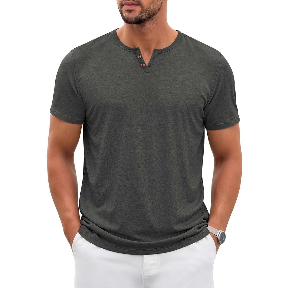 Gents Bliss Men's Henley Short Sleeve Shirt: $13.99