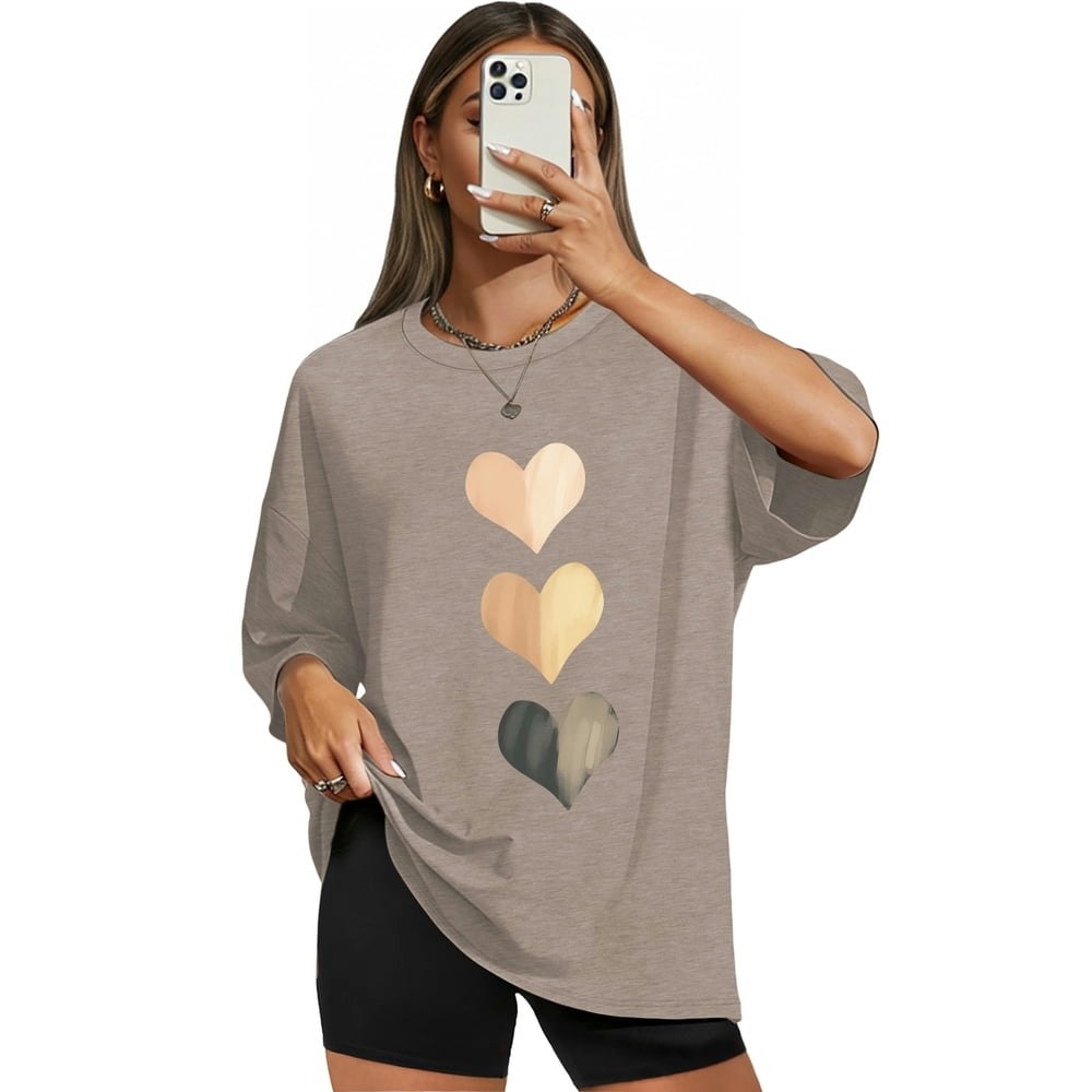 Wiholl Women's Plus Size Oversized Heart Graphic T-Shirt: $11.59 Wiholl Women's Plus Size Oversized Heart Graphic T-Shirt: $11.59