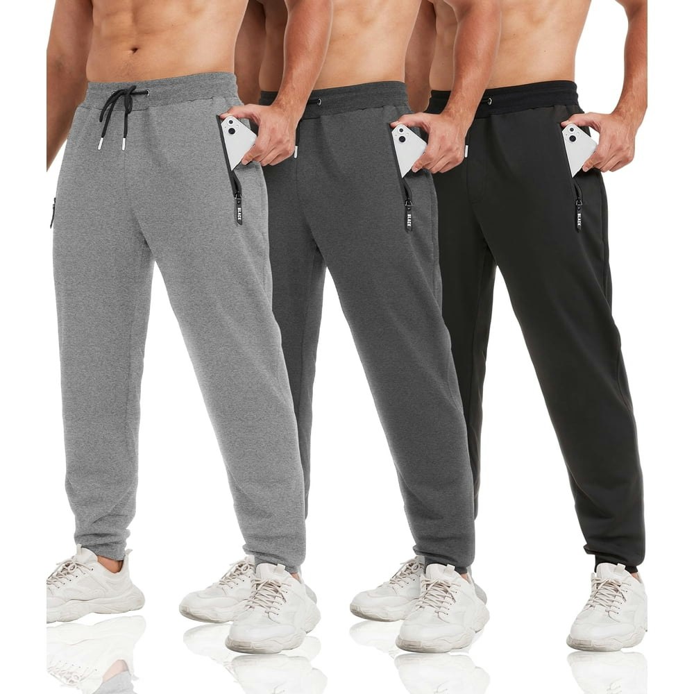 Potopok Men's Tapered Jogger Sweatpants with Zip Pockets 3-Pack: $35.99 Potopok Men's Tapered Jogger Sweatpants with Zip Pockets 3-Pack: $35.99