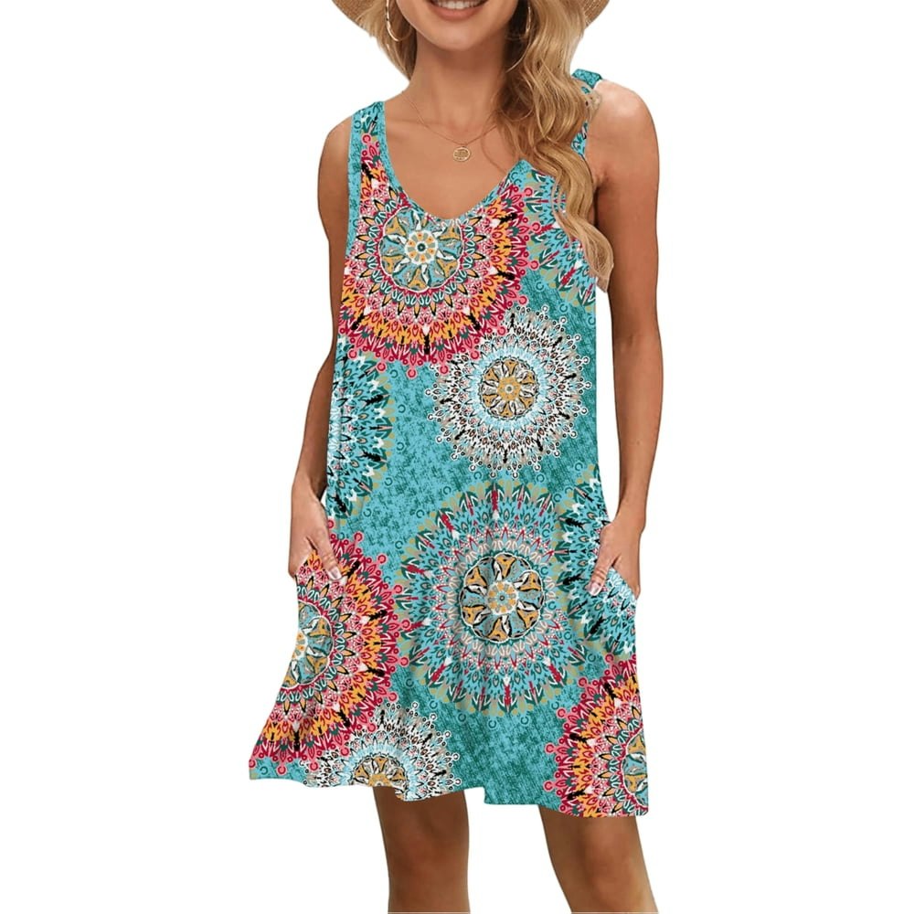 Outfitshow Women's V-Neck Tank Dress with Pockets: $13.89