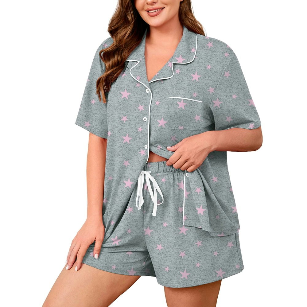 Showmall Women's Plus Size Pajama Set 2-Piece 3X: $18.96