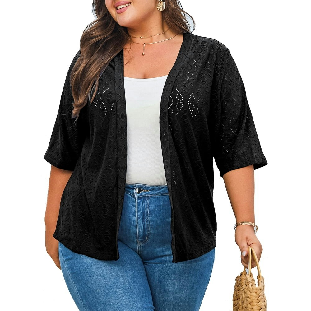 Dokotoo Plus Size Women's Half Sleeve Open Front Cardigan US12-14: $19.99