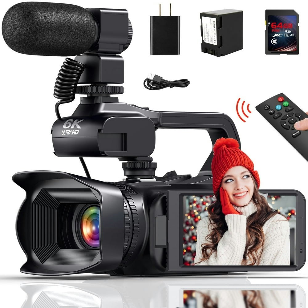 Marvue 6K Video Camera Camcorder with Microphone WiFi 64GB SD Card: $206.99 Marvue 6K Video Camera Camcorder with Microphone WiFi 64GB SD Card: $206.99