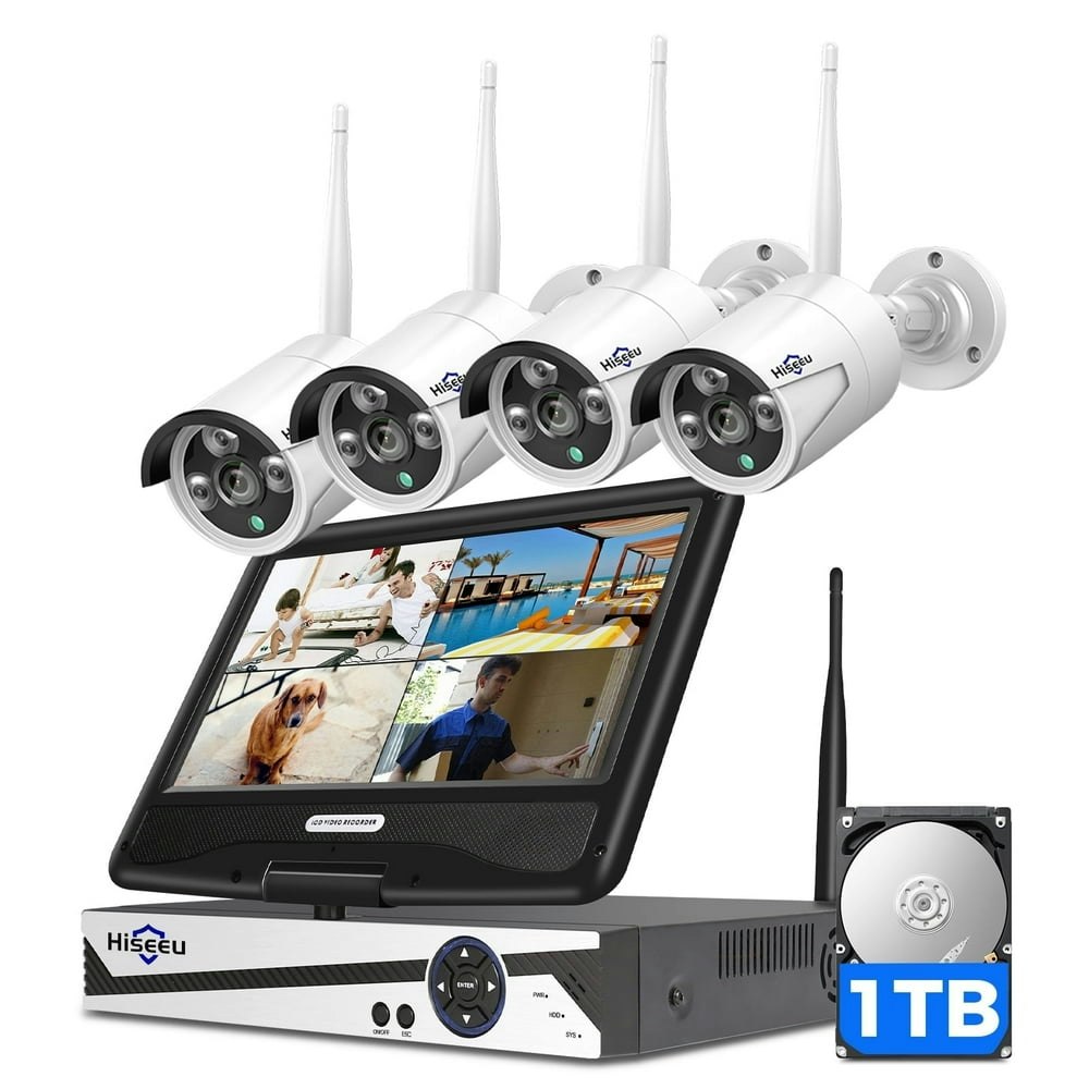 Hiseeu Wireless Security Camera System with 10.1" Monitor 10-Channel 1TB NVR: $197.99
