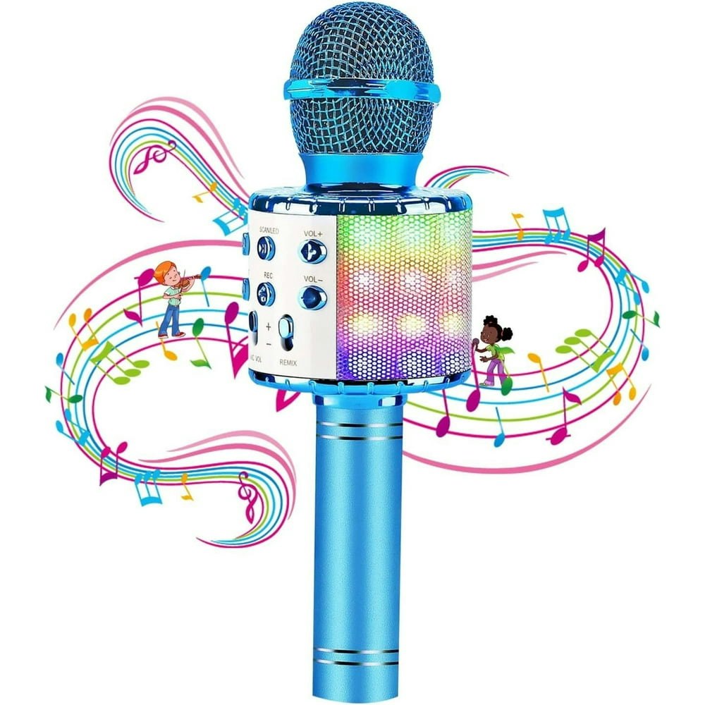 Rirool Kids Wireless Karaoke Microphone with LED Lights: $12.66 Rirool Kids Wireless Karaoke Microphone with LED Lights: $12.66