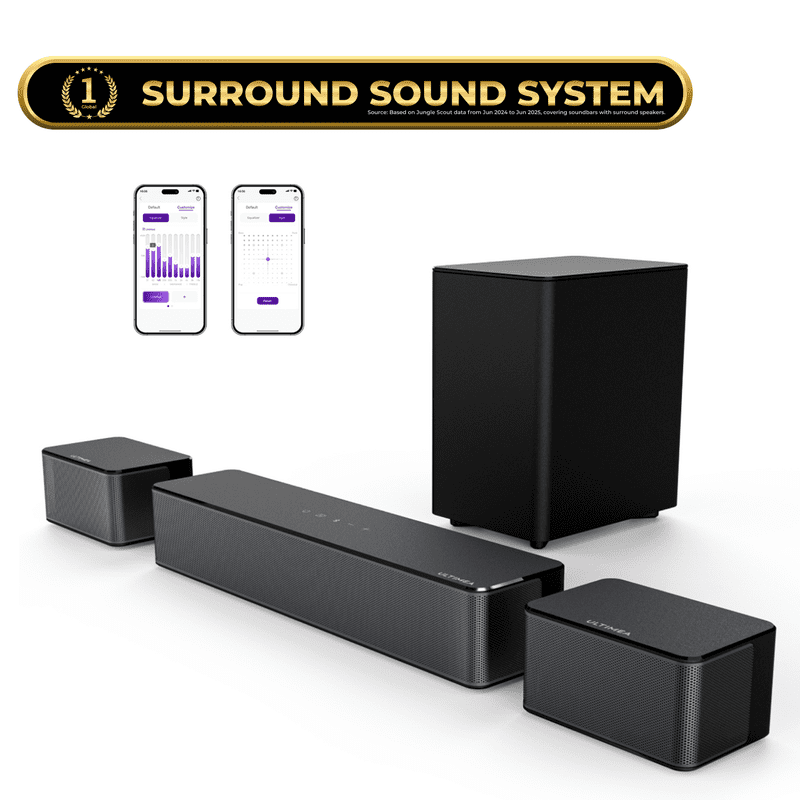 Ultimea 5.1 350W Soundbar with Wireless Subwoofer and Rear Speakers: $99.99