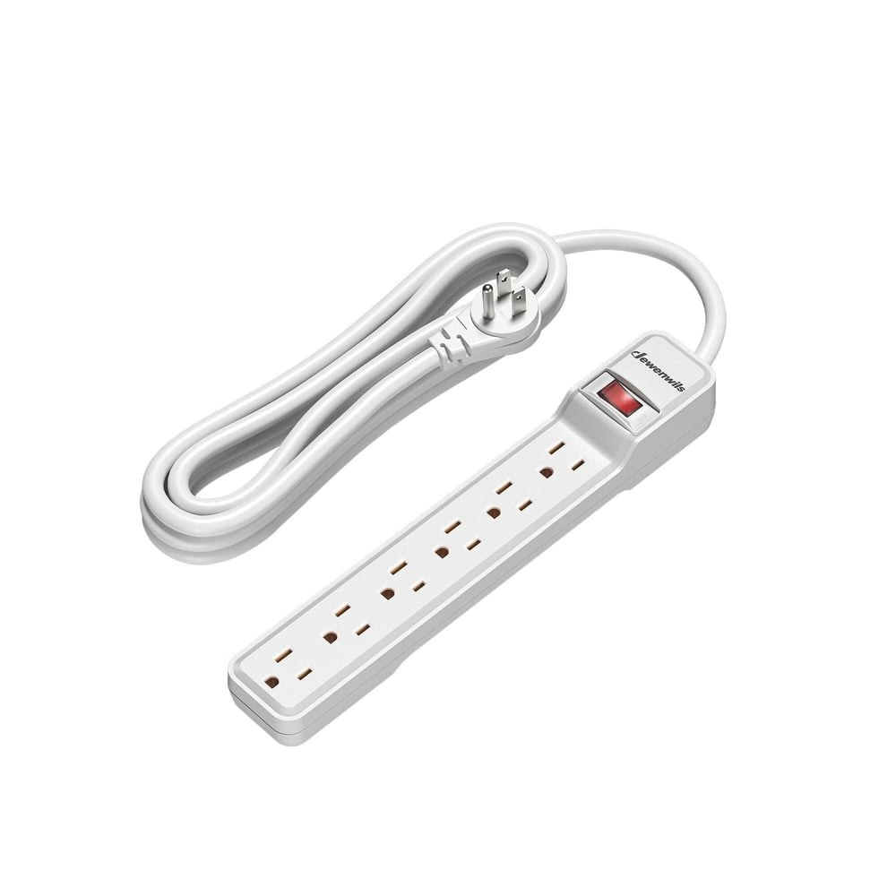 Dewenwils 6-Outlet Surge Protector Power Strip 15ft Extension Cord: $14.30