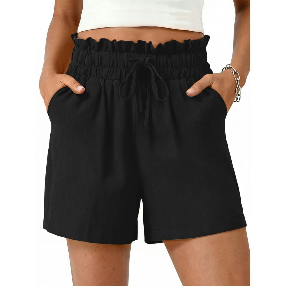 Fantaslook Women's Cotton Linen High-Waisted Wide-Leg Summer Shorts: $13.99