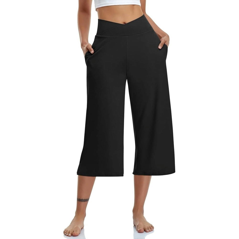 MLDRA Women's Wide Leg Capri Yoga Pants with Pockets: $17.39 MLDRA Women's Wide Leg Capri Yoga Pants with Pockets: $17.39
