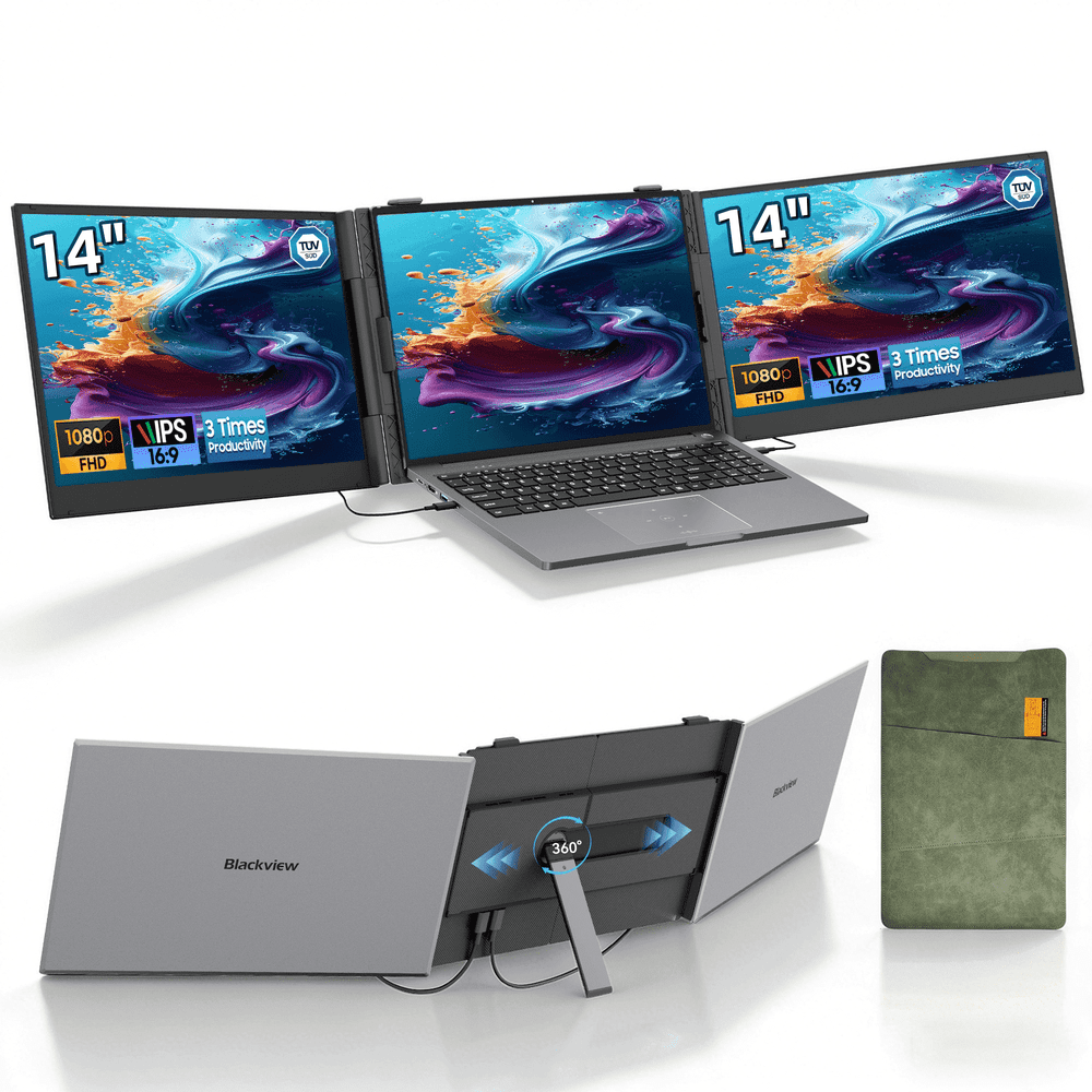 Blackview DCM6 Triple 14" 1080p IPS Laptop Screen Extender: $199.99