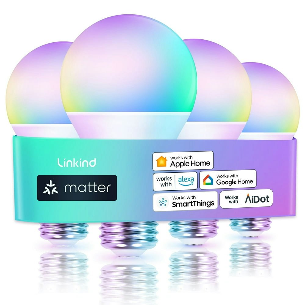 Linkind Matter WiFi Color Changing Smart Light Bulbs 4-Pack: $17.99 Linkind Matter WiFi Color Changing Smart Light Bulbs 4-Pack: $17.99