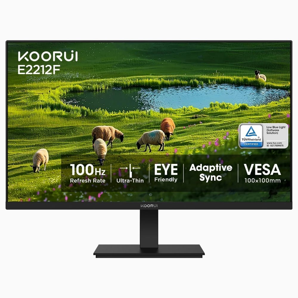 KOORUI 22" 1080p HDR VA Adaptive Sync Monitor: $68.25