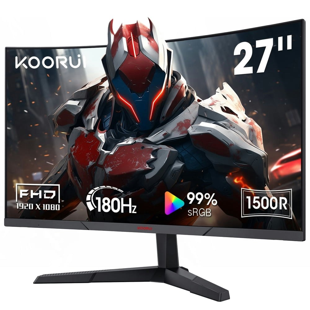 Koorui 27E6CA 27" 1080p Adaptive-Sync Curved Monitor: $119.99