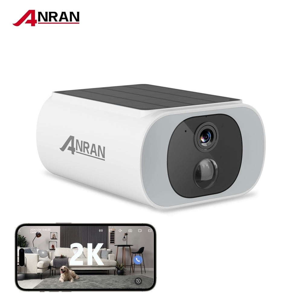 Anran 2K Solar-Powered Wireless Outdoor Security Camera with Floodlight: $35