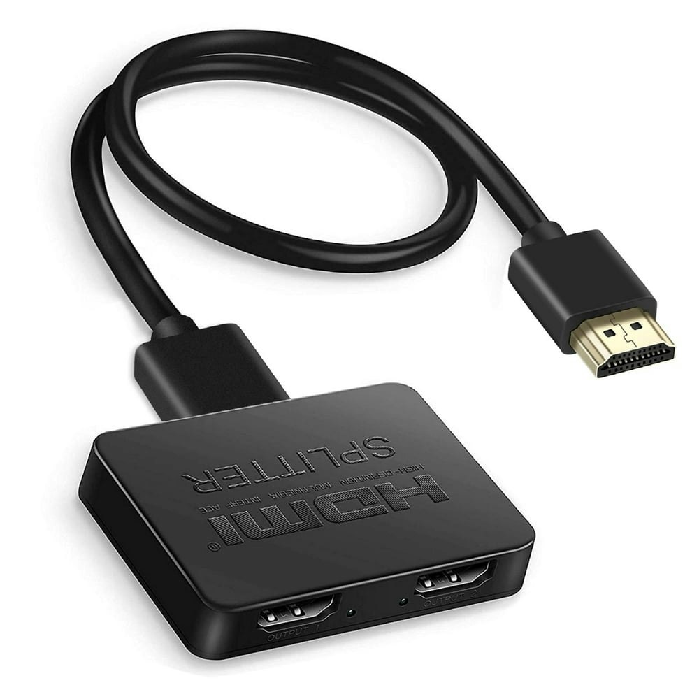 Emlimny 1x2 HDMI Splitter with 4ft HDMI Cable: $11.99