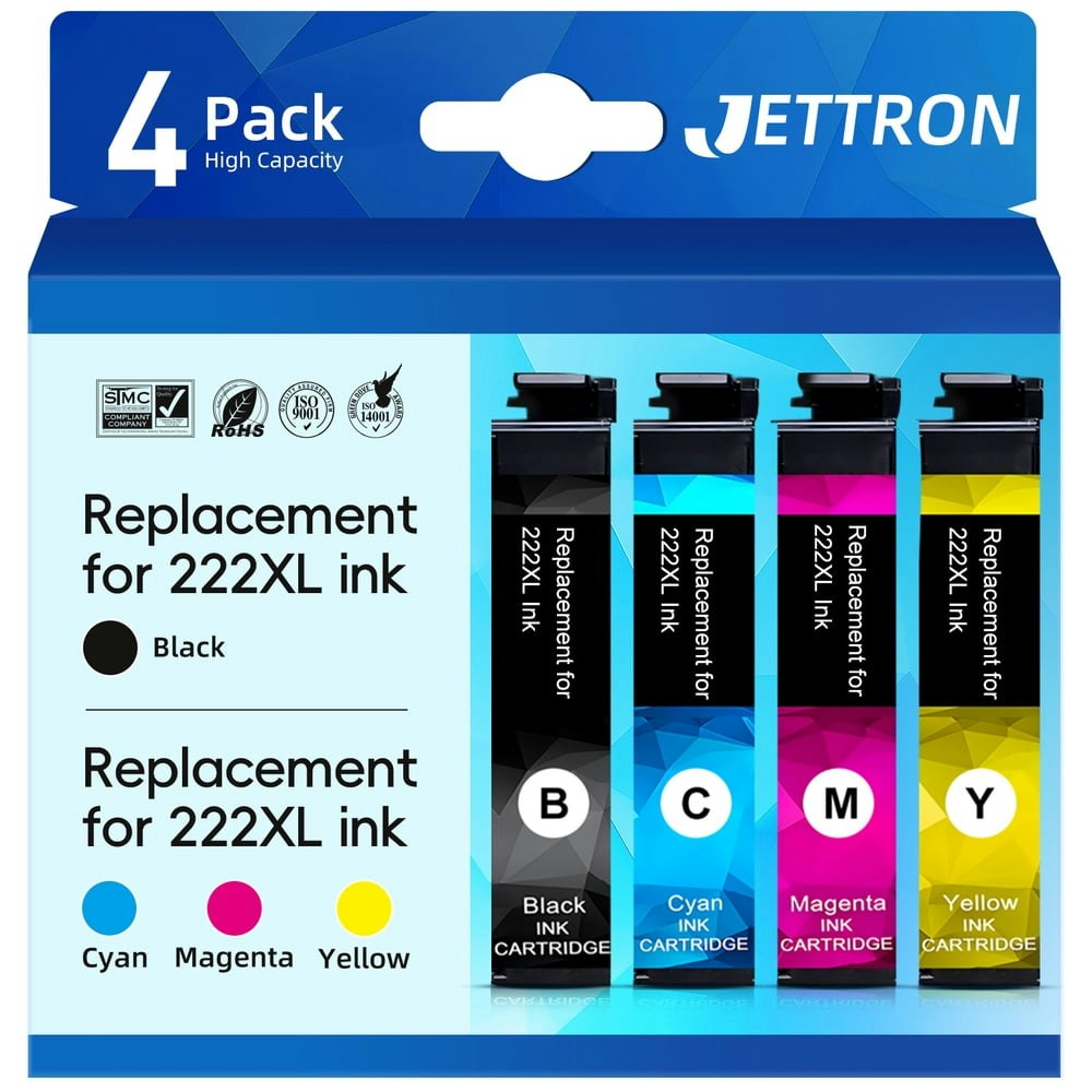 222XL Ink Cartridge for Epson Expression Home XP-5200 and Workforce WF-2960 Printers 4-Pack﻿: $20.17
