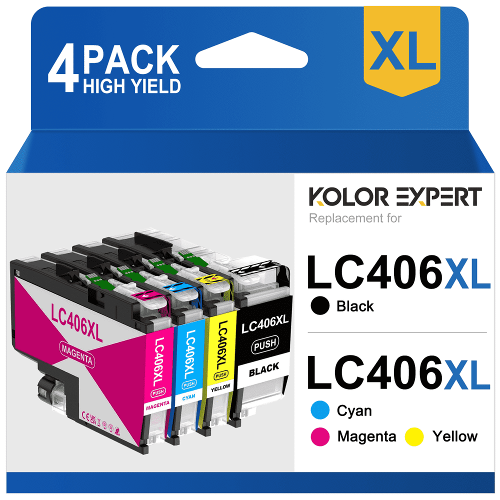 LC406 Ink Cartridge Set for Brother Printers 4-Pack: $23.89