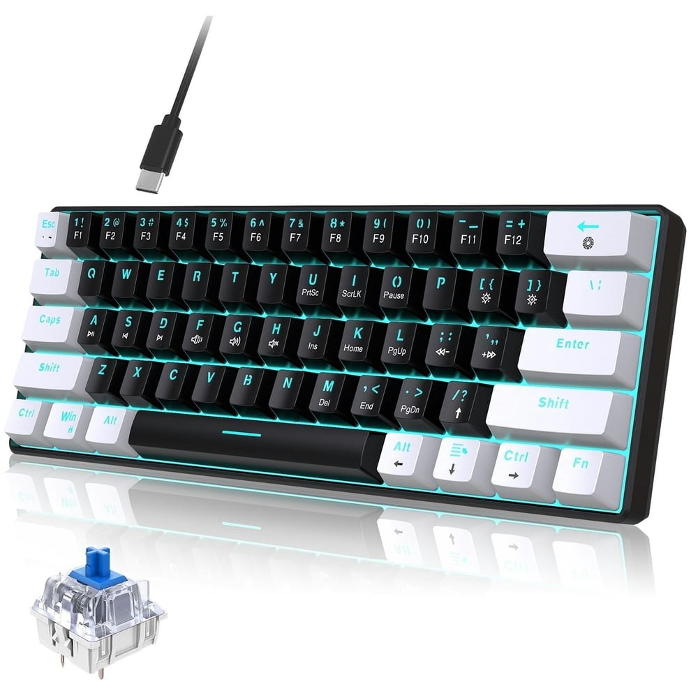 Uhm 60% Wired Mechanical Gaming Keyboard 61-Key: $28.98