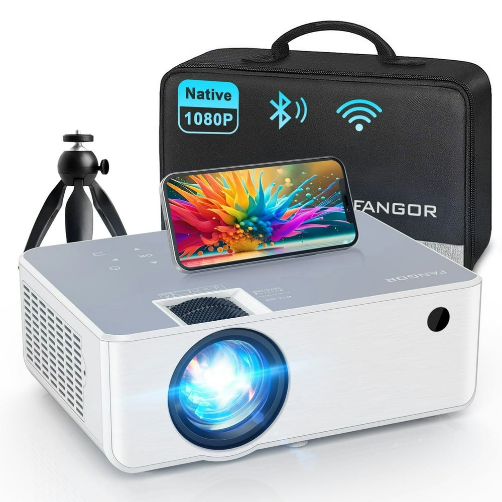 Fangor WiFi Bluetooth 1080p Portable Projector with Tripod Included: $71.99