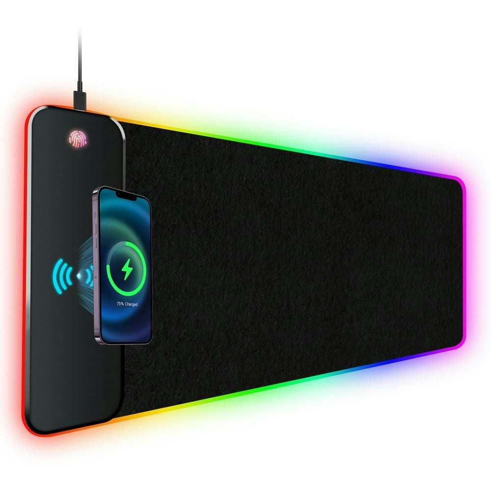 Sanptent RGB Keyboard Pad Wireless Charger Gaming Mouse Pad Desk Mat: $32.29