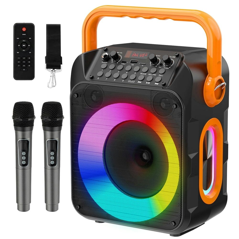 Dammyty Portable Bluetooth Karaoke Machine with 2 Microphones: $43.89