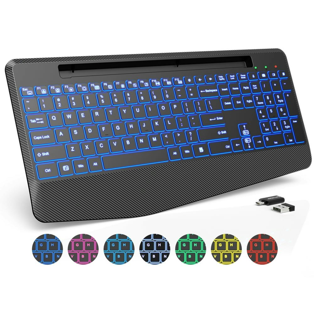 Wagpak Wireless Ergonomic RGB Keyboard with Wrist Rest: $29.99