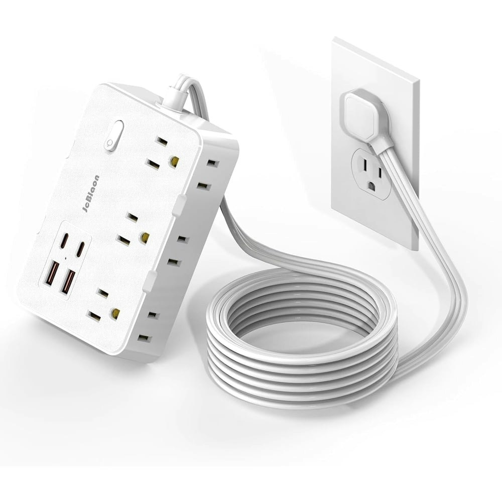 Jcblaon 6-Outlet Surge Protector Power Strip 5ft Cord: $10.79