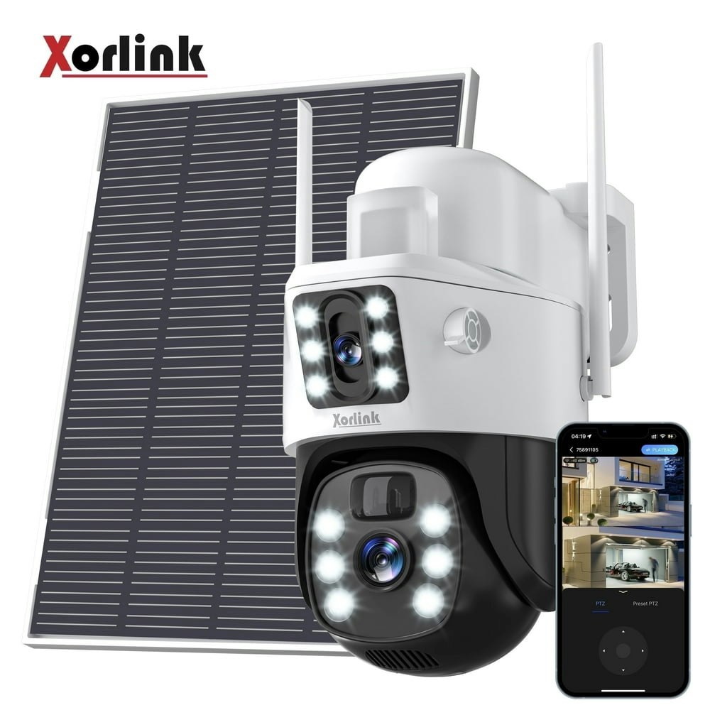 Xorlink 4K Solar Wireless Outdoor Security Camera with Dual Lenses: $59.49
