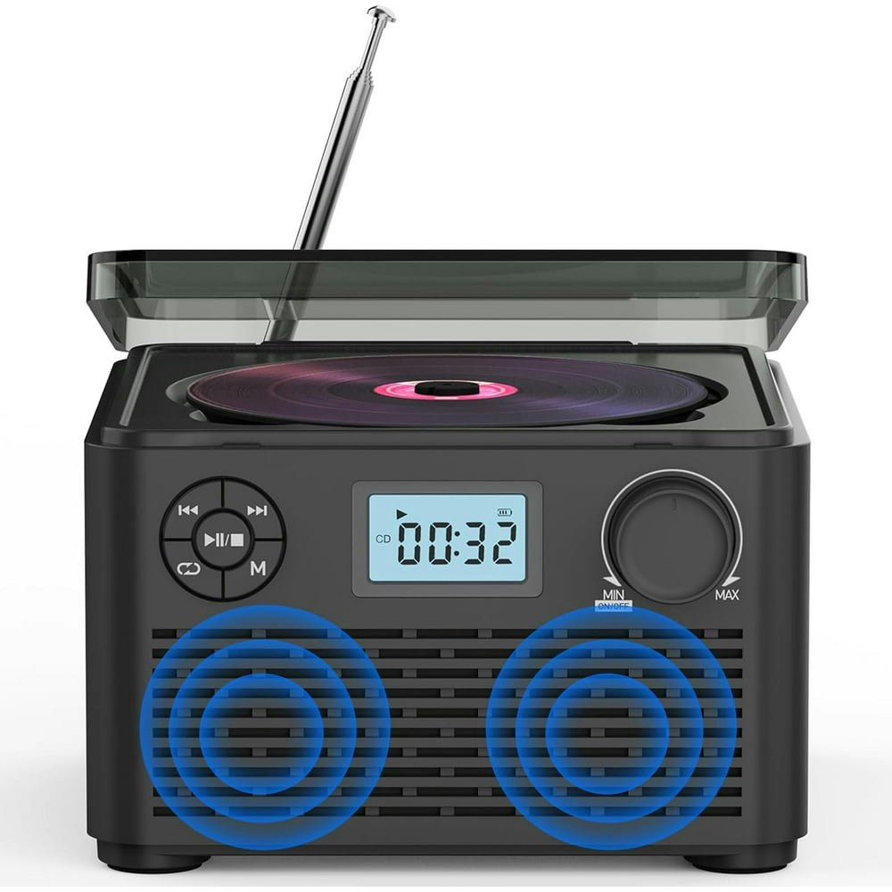 Portable CD Player Boombox with Bluetooth and FM Radio: $47.69