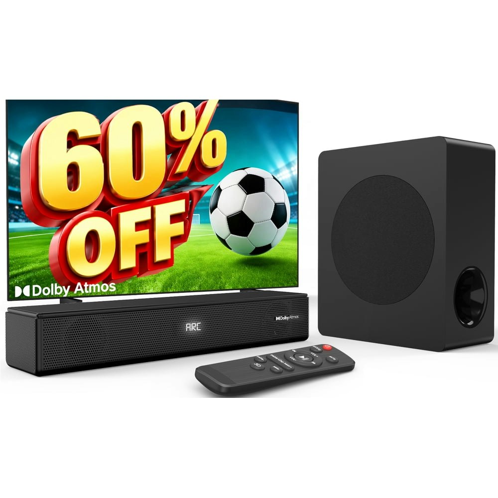 GCZ 2.1 Dolby Atmos Soundbar with Subwoofer: $77.99