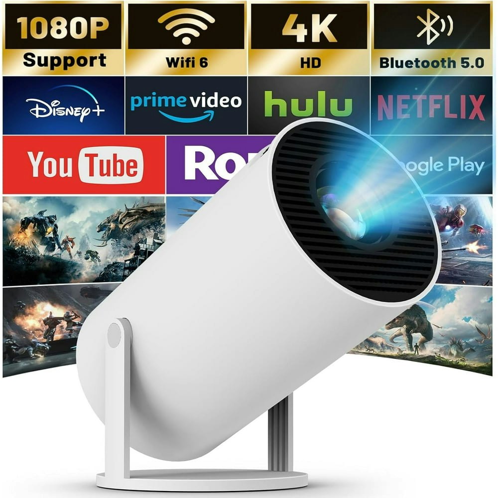 Aeezo Mini WiFi 6 Bluetooth Projector: $42.69