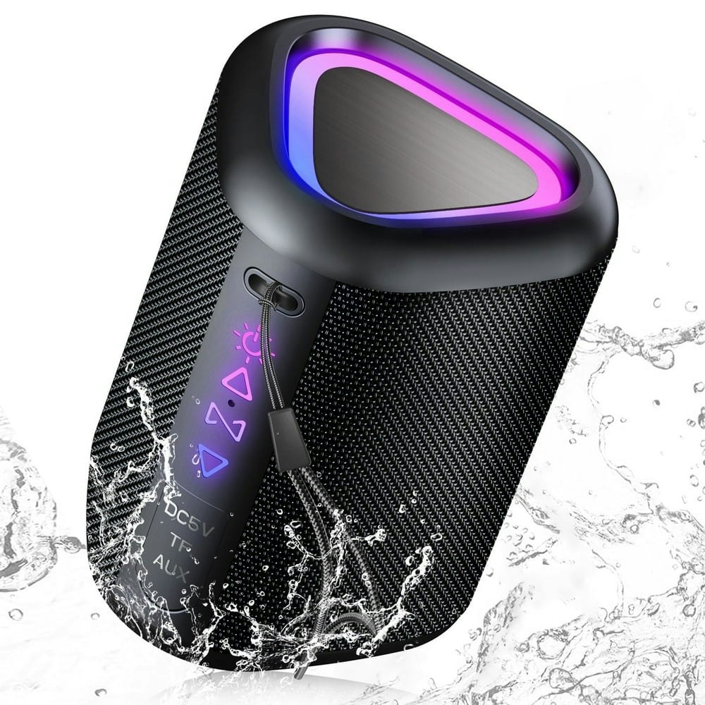 Portable Bluetooth Speaker with Lights IPX7 Waterproof: $17.89