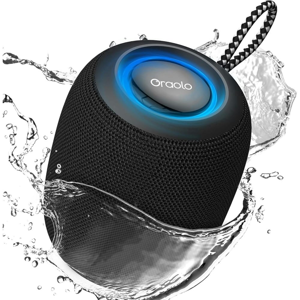 Oraolo IPX7 Waterproof Portable Bluetooth Speaker with LED Lights 15W 30H Playtime: $19.69