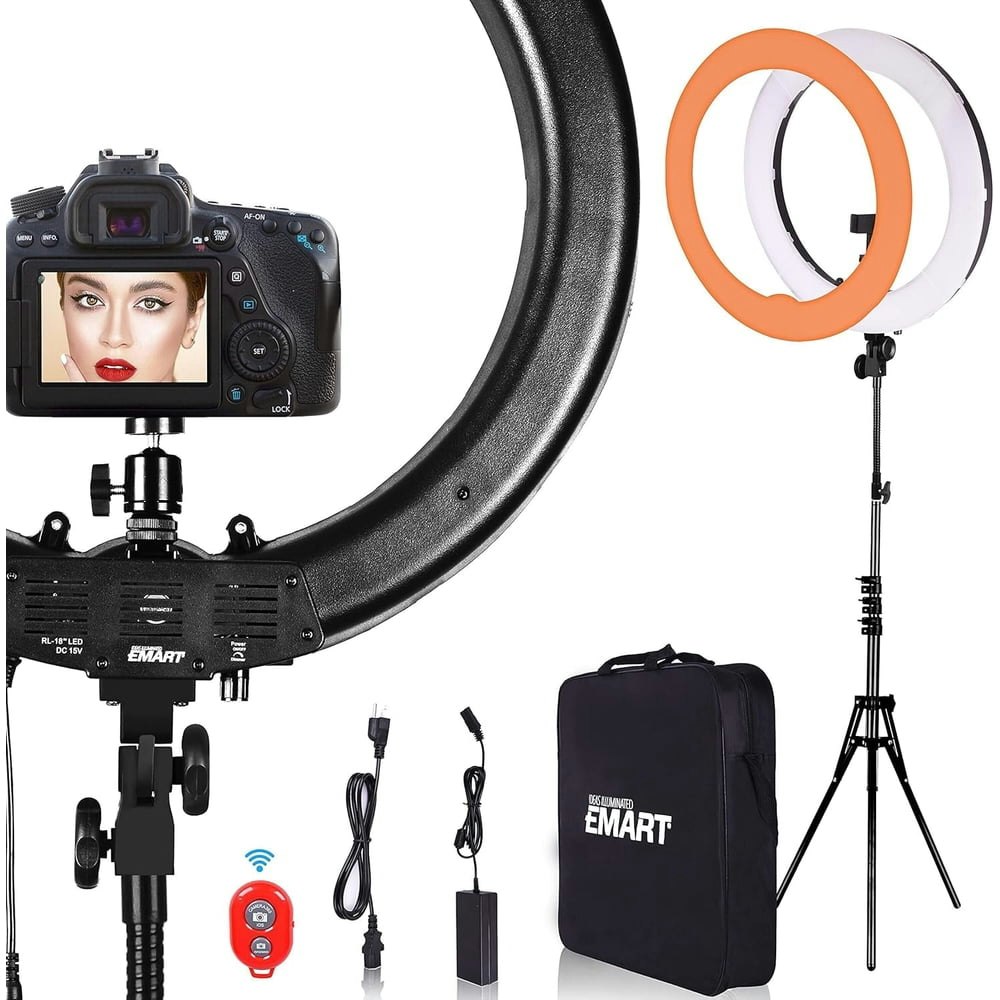 Emart 18" LED Ring Light with Tripod Stand and Phone Holder: $64.59 Emart 18" LED Ring Light with Tripod Stand and Phone Holder: $64.59