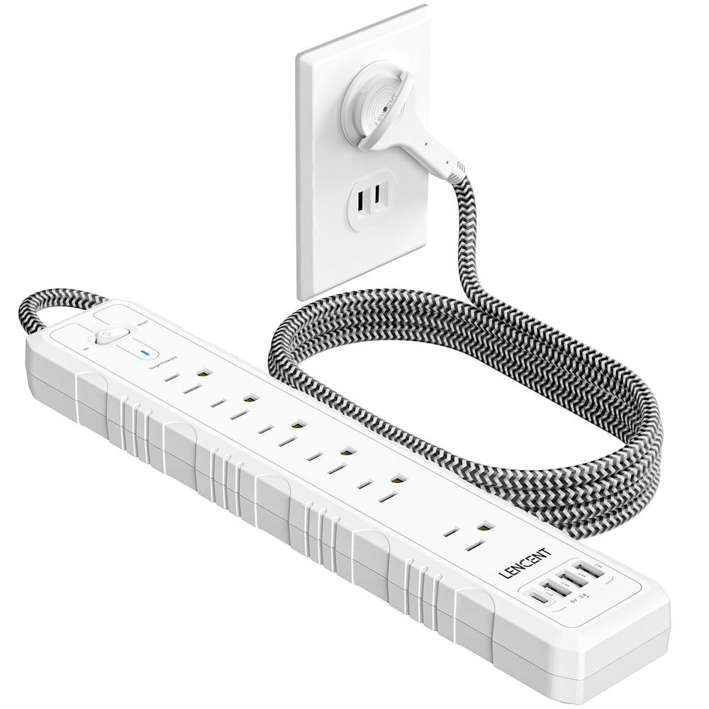 Lencent 2-Prong Power Strip 6ft 6-AC 4-USB with USB-C Surge Protector: $22.79 Lencent 2-Prong Power Strip 6ft 6-AC 4-USB with USB-C Surge Protector: $22.79