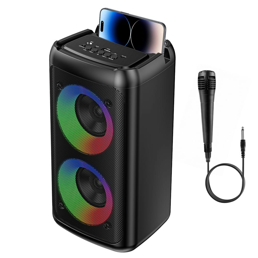 Portable Karaoke Machine with Wireless Speaker and Wired Microphone: $21.99