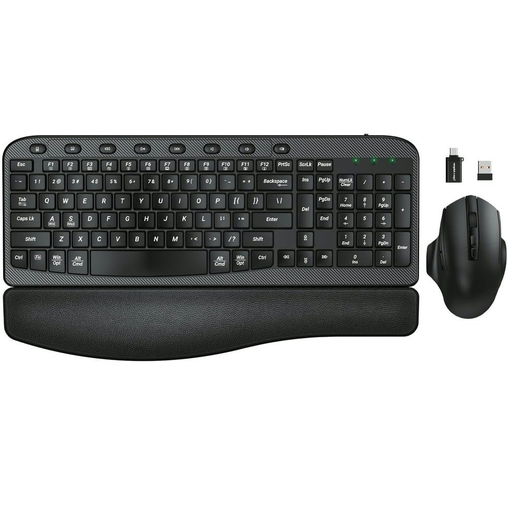 Wagpak Ergonomic Wireless Keyboard and Mouse Combo with Palm Rest: $39.99