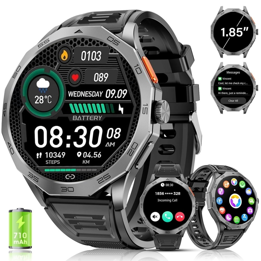 Haulvean Military Smart Watch for Men 1.85" (Black): $34.79 Haulvean Military Smart Watch for Men 1.85" (Black): $34.79