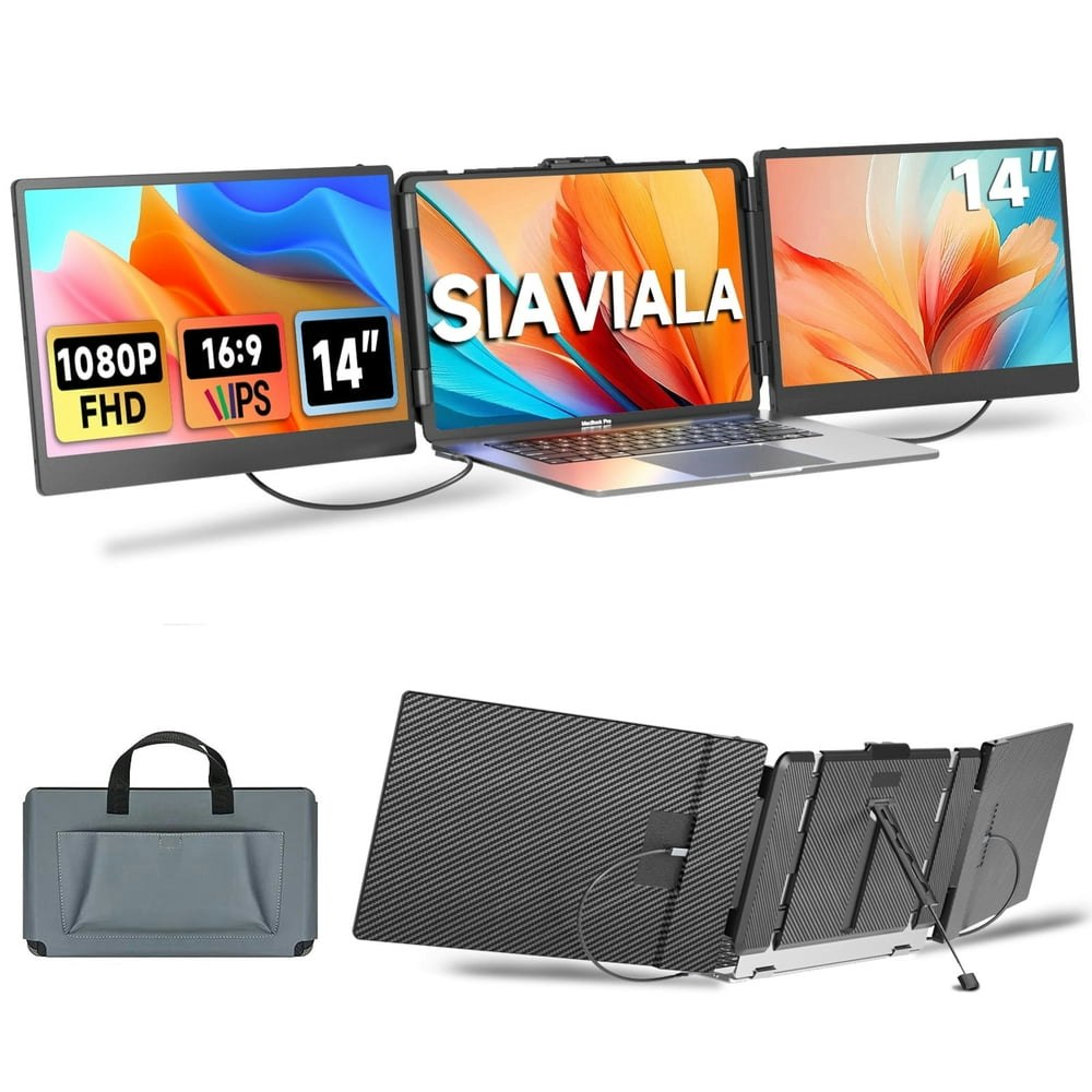 14" 1080p IPS Triple Laptop Screen Extender Monitor: $174.79