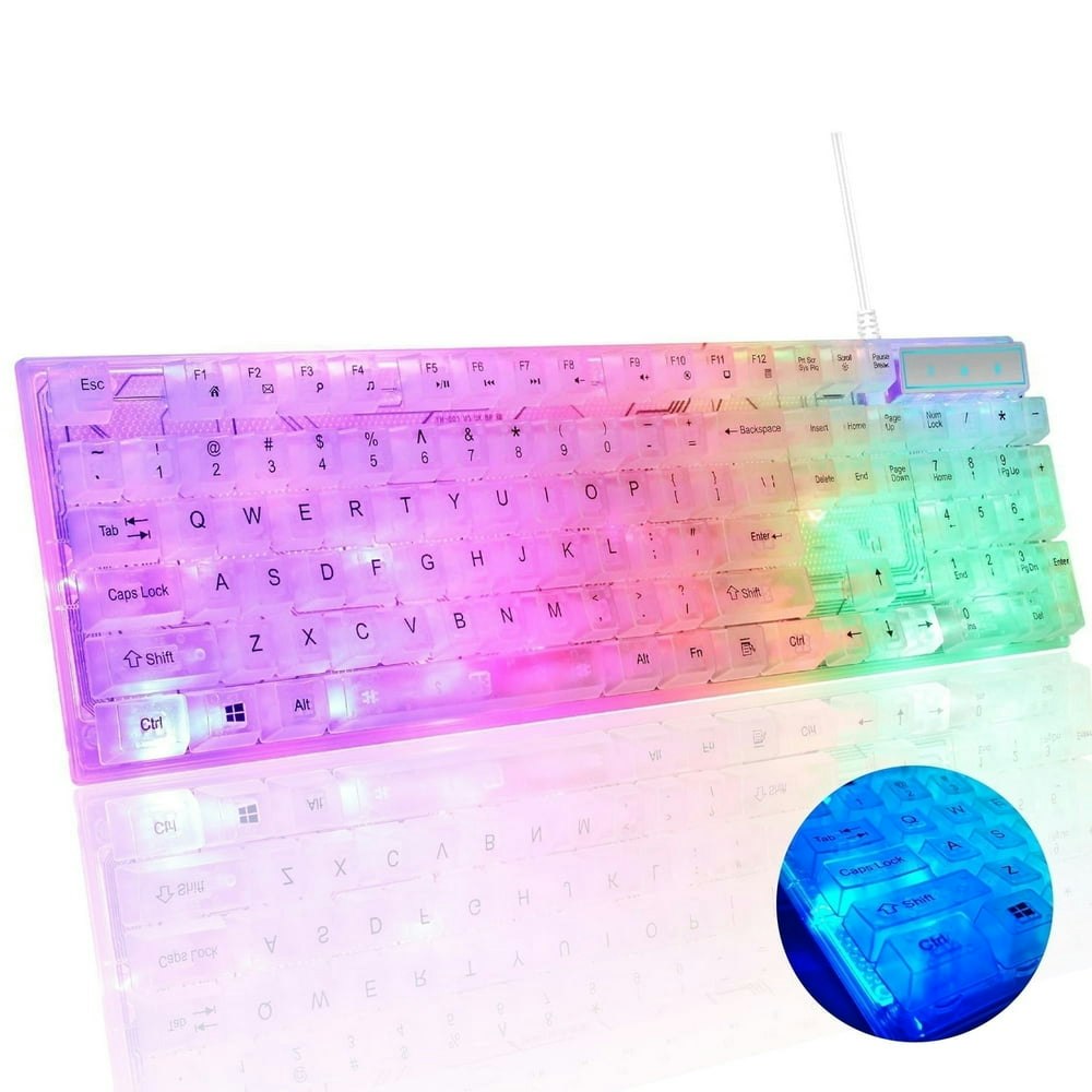 Transparent Wired RGB Gaming Keyboard: $19.79