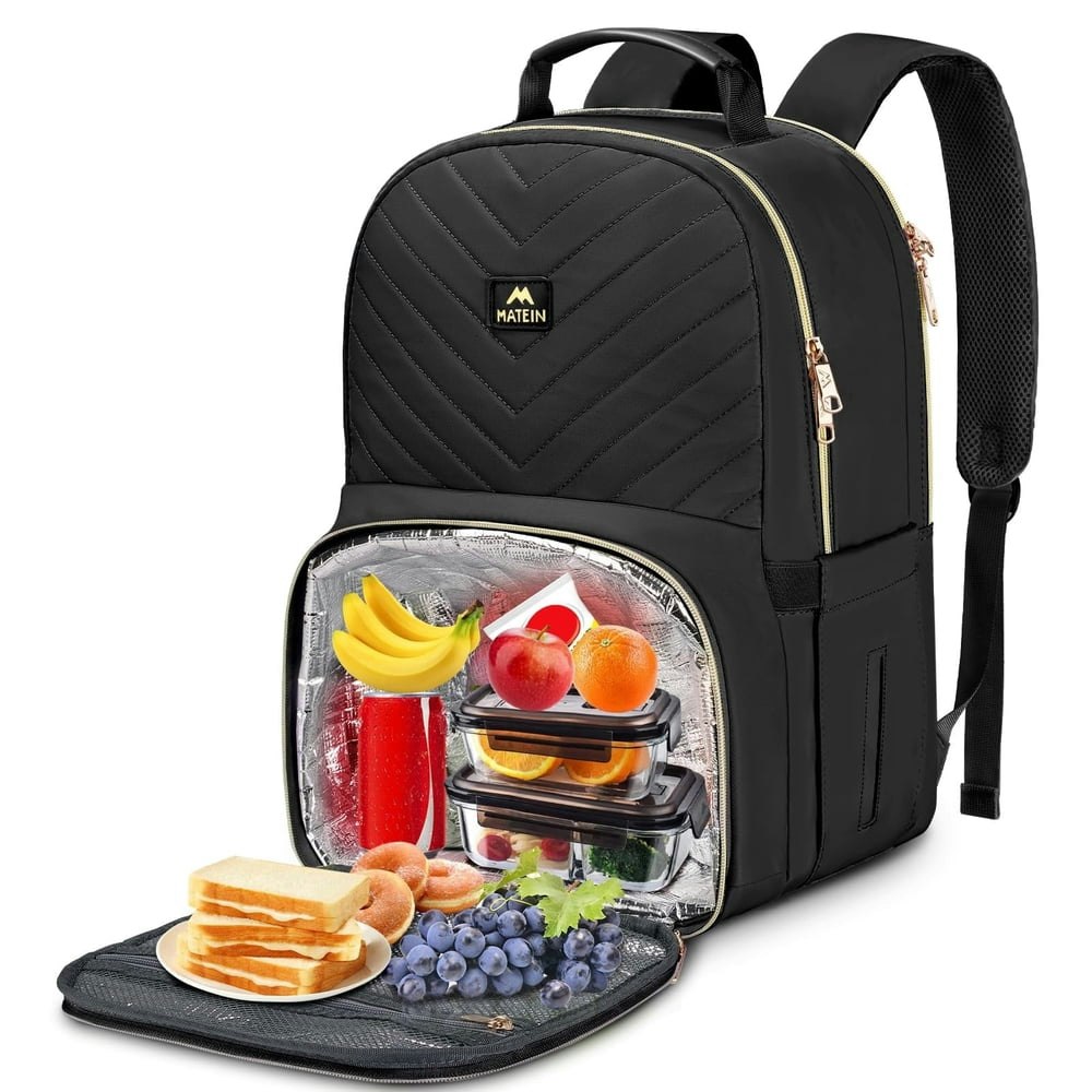 Matein Work Laptop Backpack with Insulated Lunch Compartment: $24.29