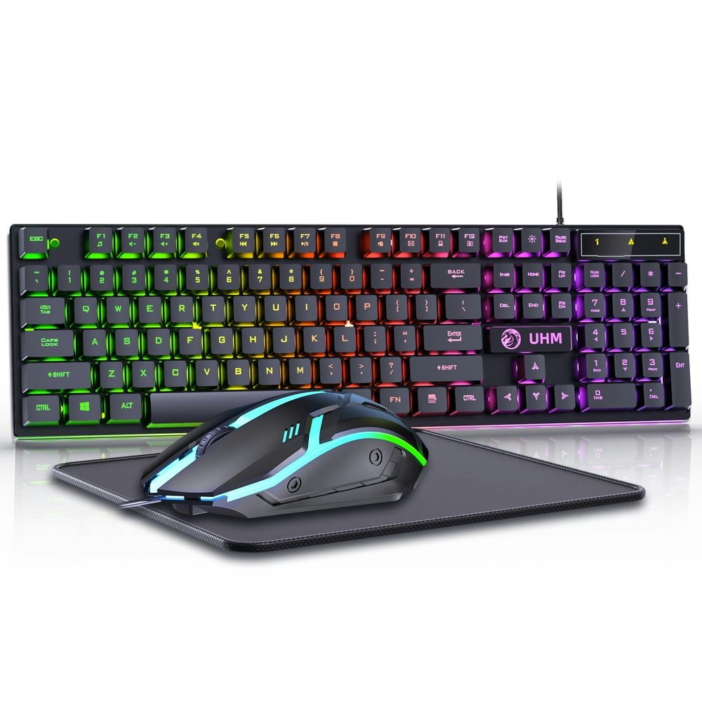 Wired RGB Gaming Keyboard and Mouse Combo 104-Key: $20.57