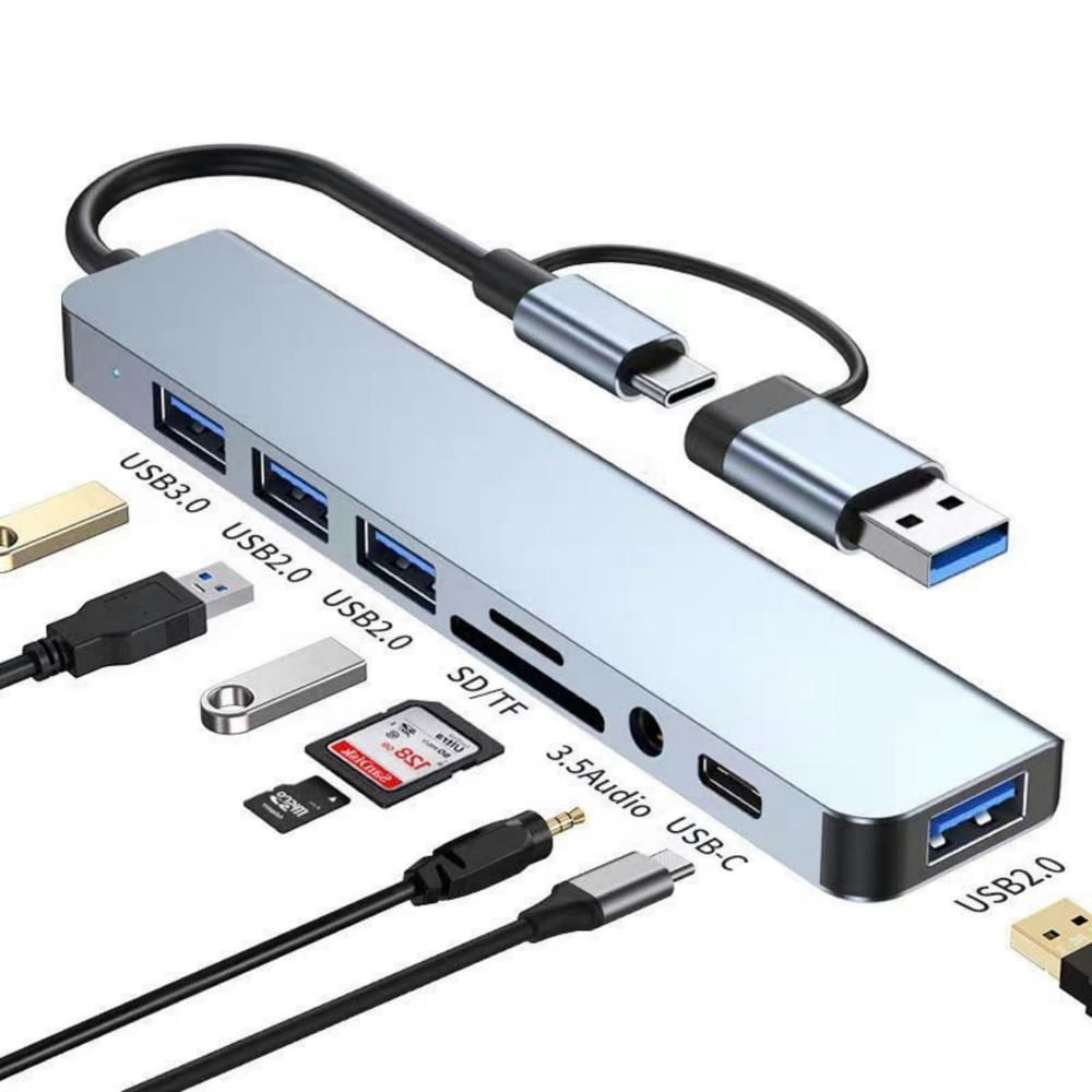 Jous 8-in-1 USB-C Hub with TF/SD Card Reader: $9.79
