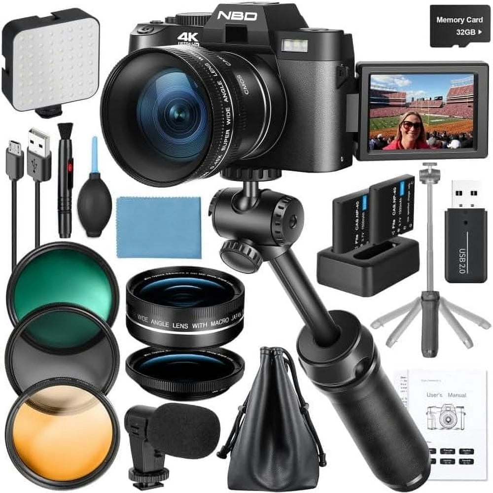 NBD S100 4K Digital Camera with Wide-Angle and Macro Lens: $178.90