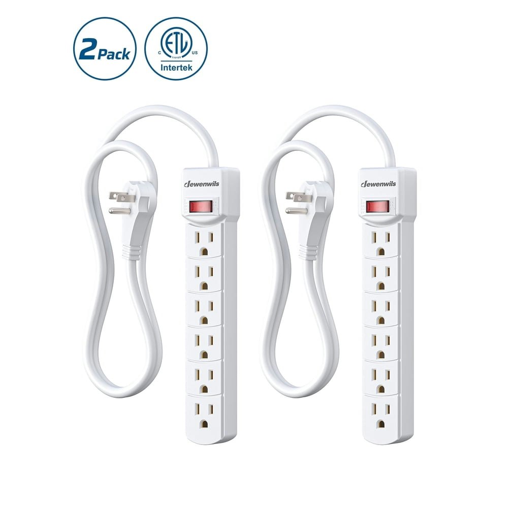 Dewenwils 3ft 6-Outlet Surge Protector Power Strip 2-Pack: $12.99 Dewenwils 3ft 6-Outlet Surge Protector Power Strip 2-Pack: $12.99